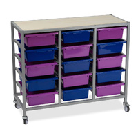 Tote Tray Trolleys Double Column (10 Bays)  - Not Including Tote Bins 