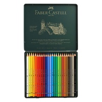 Faber-Castell Albrechet Durer Artists Quality Water Soluble Pencils, Permanent When Dry Tin Of 12 Assorted Colours