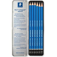 Staedtler Mars Lumograph Graphite Pencils Tin Of 12 8B - 2H