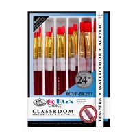 Royal Langnickle Large Area Classroom Brush Set Of 12 Golden Taklon 4 Each Of 3 Sizes