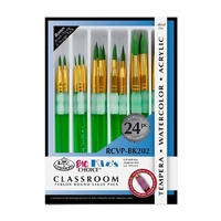 Royal Langnickle Large Area Classroom Brush Set Of 12 Golden Taklon 4 Each Of 3 Sizes