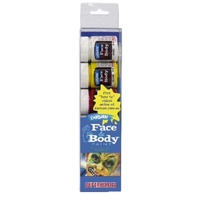 Derivan Facepaint Set Starter. 5 X 40Ml Paints With Brushes & Applicator