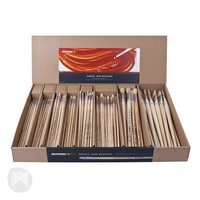Micador Flat Long Handled Hog Hair Brushes Class Pack Of 168 Flat & Round Brushes Asstd Sizes