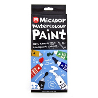 Micador Acrylic Tube Set Of 12 X 12Ml Assorted Colours