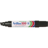 Artline 100 Permanent Markers Giant Chisel 7.5-12Mm Black Box Of 6 Of One Colour