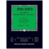 Arches Watercolour Pad 300Gsm A3 Medium 12 Sheets