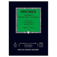 Arches Watercolour Pad 300Gsm A4 Medium 12 Sheets