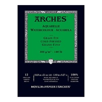 Arches Watercolour Pad 300Gsm A5 Medium 12 Sheets