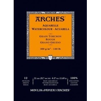 Arches Watercolour Pad 300Gsm A3 Rough 12 Sheets