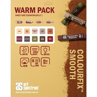 Art Spectrum Colourfix Smooth 23X30Cm 340Gsm Warm Pack (Pkt 10 Sheets)