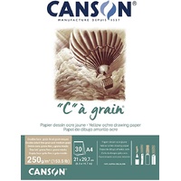 Ca Grain 250 Gsm Pad A4 Yellow Ochre 30 Sheets