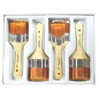 Royal Langnickle Large Area Classroom Brush Set Of 12 Golden Taklon 4 Each Of 3 Sizes
