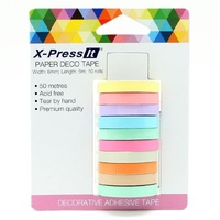 Deco Tape 6Mm X 5Mtr Rolls Pkt Of 10 Rolls Asstd Colours