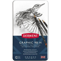 Derwent Graphic Pencil Sets, Sketching Tin Of 12 Assorted Degrees