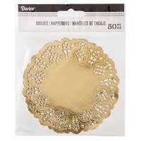 Doylies 190Mm Diametre Packet Of 50 Metallic Gold