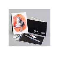 Derivan Watercolour Landscape A5 Book 240Gsm 24 Pages: Black Cover