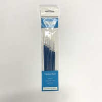 Eastart Brush Set Blue Range Of 6 Short Handled White Taklon Brushes Round Assorted Sizes