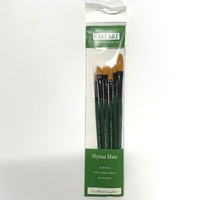 Eastart Brush Set Green Range Of 6 Short Handled Golden Nylon Assorted Sizes And Styles