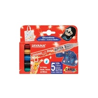 Javana Fabric Markers Set Of 5 Glitter