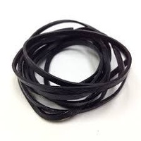 Flat Leather Thonging 3Mm Flat Black X 10Mtrs