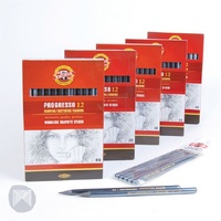 Koh-I-Noor Progresso Woodless Graphite Aquarelle 4B Pencils Box Of 12