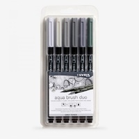 Lyra Aqua Brush Duo Grey Set 6 Pcs 