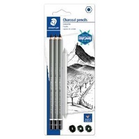 Mars Lumograph Charcoal Pencil Set Of 3 Plus Paper Stump