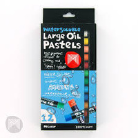 Micador Oil Pastels Large Water Soluble Box Of 12 Assorted Colours