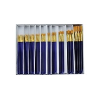 Royal Langnickle Taklon Brush Blue Set Of 120. 12 Of Each Round 000000135 Flat 5/8 Shaders 2610