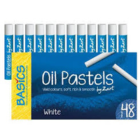 Basics Large Round Oil Pastels Set Of 48 White