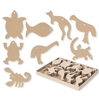 Papier Mach Australian Animals Class Pack Of 80 8 X 11Cm 7 Designs In Storage Box