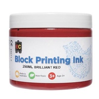 Educational Colours Waterbased Block Printing Ink 250Ml Red