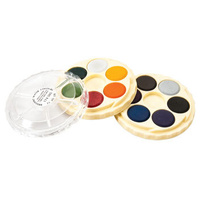Koh-I-Noor Watercolour Disc Set Of 12 Assorted Brilliant Colours Cream Tray