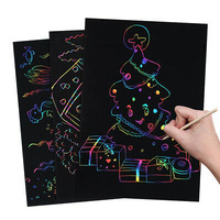 Scratch Art Paper A4 Sheets Of Rainbow Paper With Black Coating Packet Of 12 Sheets
