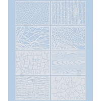 Texture Stencils Plastic.Set Of 8 Designs. A4 Sheets Of .21Mm Plastic.