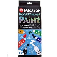 Micador Watercolour Set Of 12 Assorted 12Ml Tubes