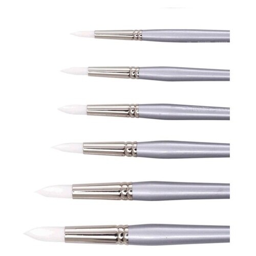 Eastart Brush Series 136 White Taklon Round Size 10 Packet Of 12