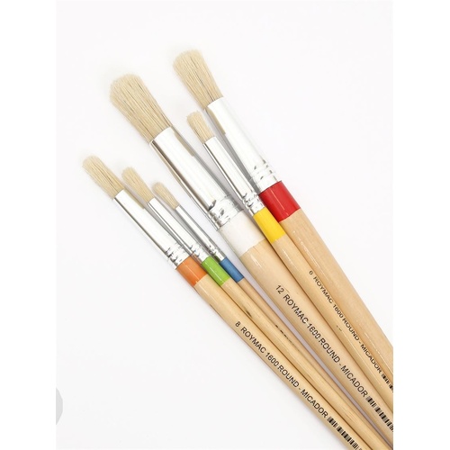 Brush Hog Hair Round Long Handle #12 Box Of 12