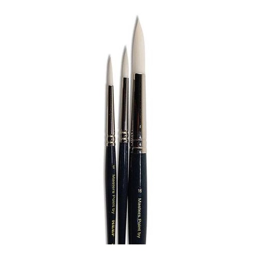 Neef Brush Masters Point White Taklon Series 2018 Size 0 Pkt Of 10