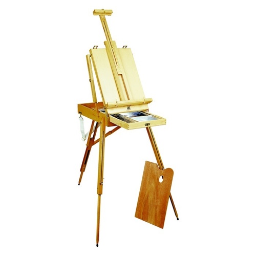 French Box Easel With Metal Tray