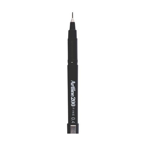 Artline 200 Fine Tip Pen 0.4Mm Black Box Of 12 Of One Colour