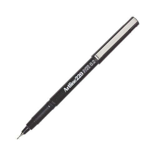 Artline 220 Super Fine Tip Pen 0.2Mm Black Box Of 12 Of One Colour