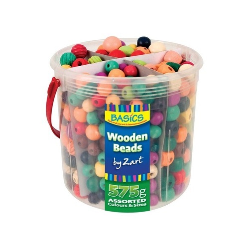 Bucket Of Assorted Wooden Beads 575G