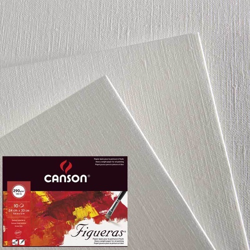 Canson Oil & Acrylic Paper Figueras 290Gsm 10 Sheets Canvas Grain 50 X 65 Cm