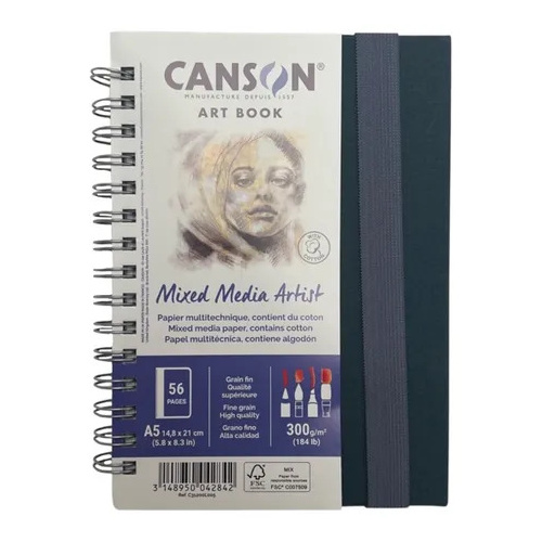 Canson Art Books 300Gsm Pro Mixed Media Portrait 32 Sheets  A5 