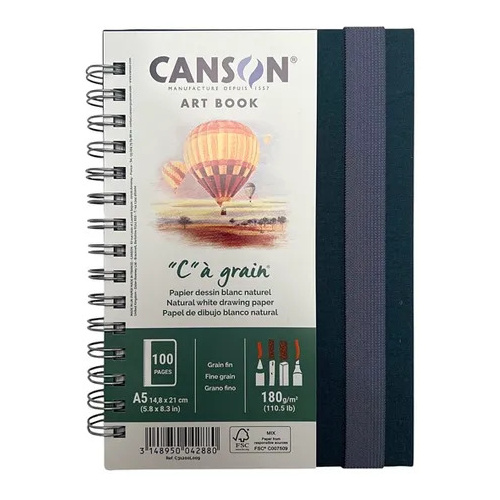Canson Art Books 180Gsm Pro Ca Grain Portrait 50 Sheets  A5 