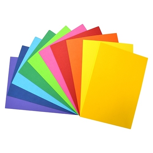 CARDBOARD DOUBLE SIDED 225GSM 510 X 640MM PACKET OF 100 ASSORTED COLOURS
