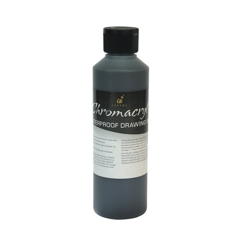 Chromacryl Waterbased Black Drawing Ink 250Ml Student Quality
