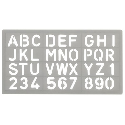 Celco Hard Plastic Stencil Sheet 5Mm Capitols & Numbers