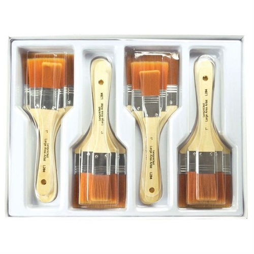 Royal Langnickle Large Area Classroom Brush Set Of 12 Golden Taklon 4 Each Of 3 Sizes